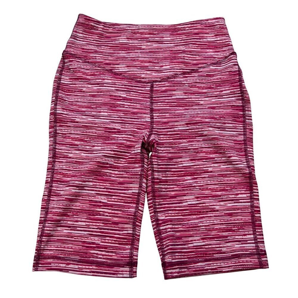 Zelos Women’s Active Bicycle Shorts Pink/White Space Dye Size Small
